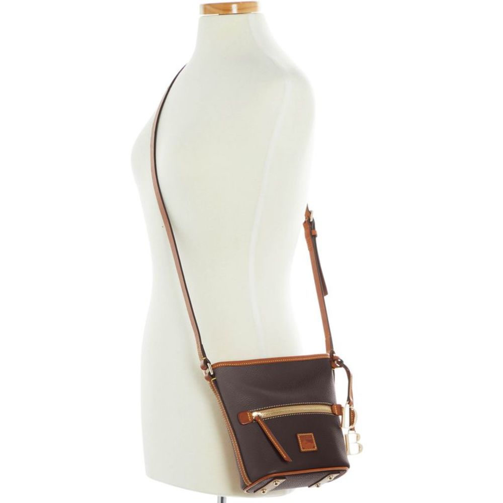 Dooney & Bourke Pebble Grain Small Zip Sac Shoulder Bag - Brown Tmoro - Picture 4 of 4